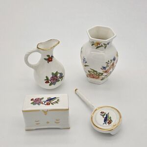 4 Miniature Aynsley Bone China Coll